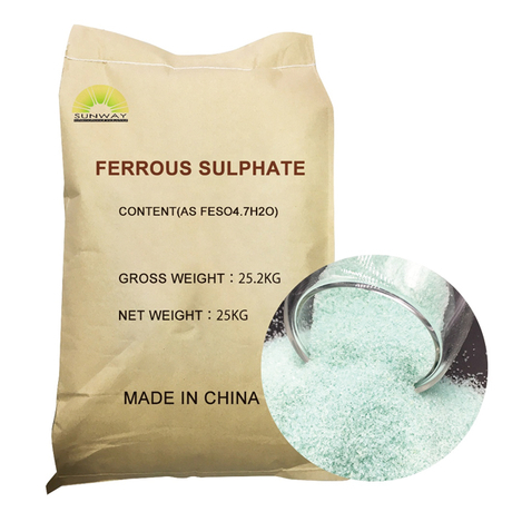Cristais anidros sulfato ferroso 25kg 30% 98% granular